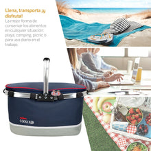 Cargar imagen en el visor de la galería, Bolsa térmica porta alimentos Cesta Pegable con asas 30L Bolsa Isotérmica para picnic, playa, camping, barbacoa, Nevera portátil pequeña Camping Comida y Bebida
