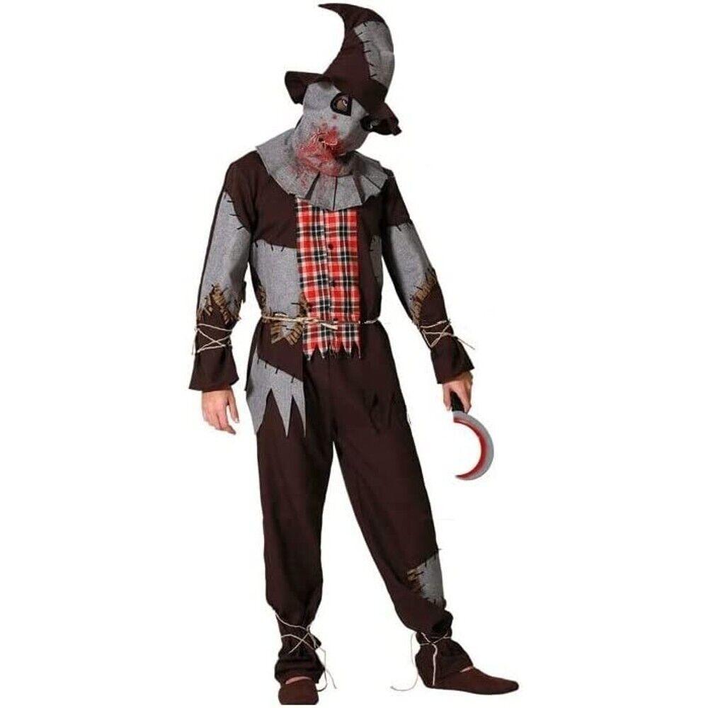 Disfraz Espantapájaros Asesino Adulto Hombre Para Halloween Carnaval Teatro
