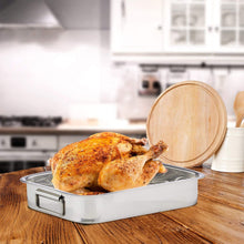 Cargar imagen en el visor de la galería, Rustidera bandeja para horno acero inoxidable con asas 25, 30, 40 cm
