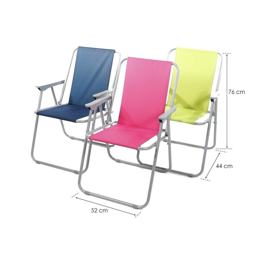 Silla de playa plegable con reposabrazos de acero Cayo ancho de exteriores