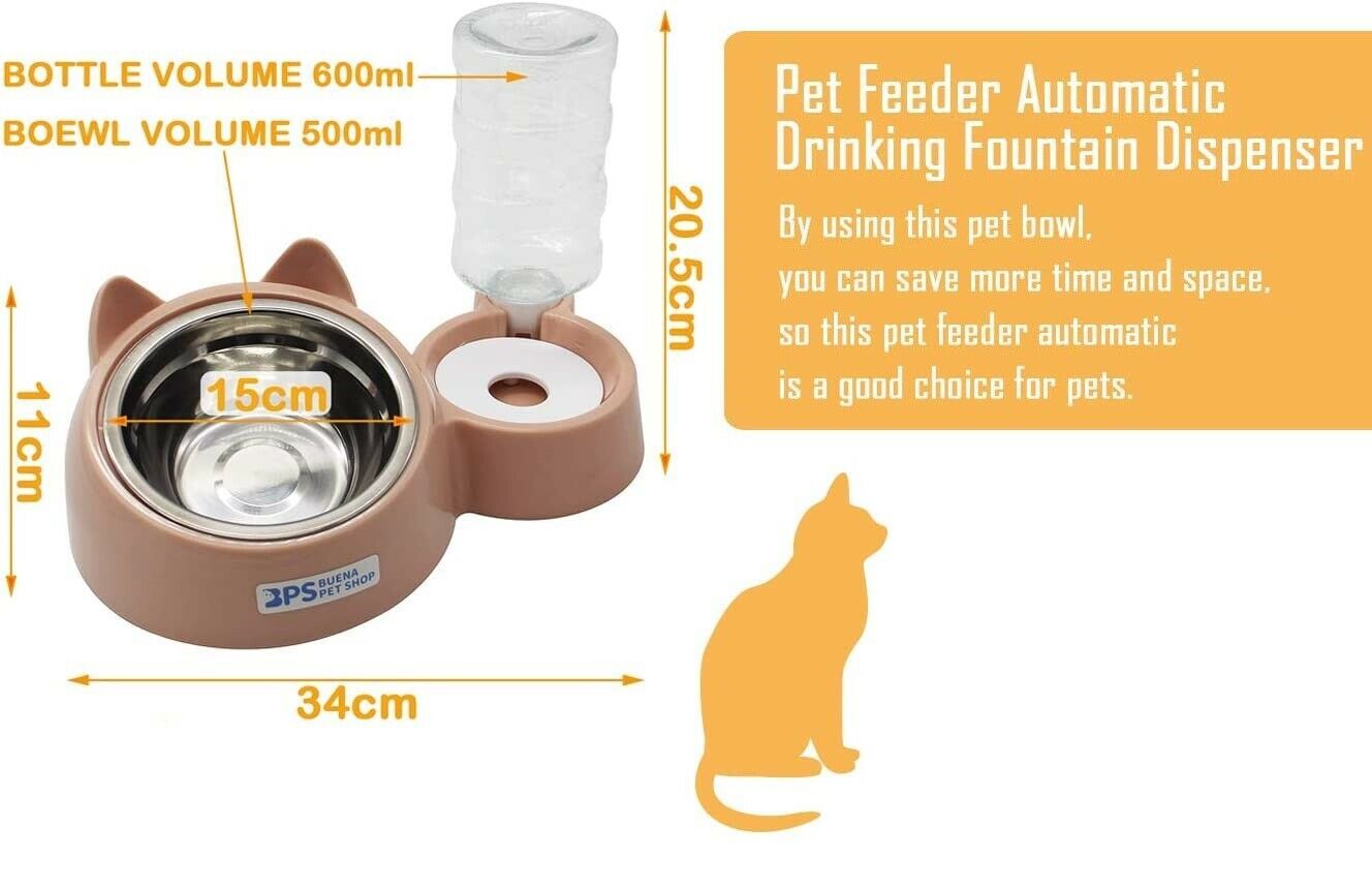 Comedero Bebedero Automático Gatos Perros 2 In 1 Dispensador Agua