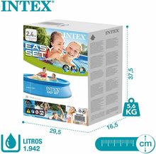 Cargar imagen en el visor de la galería, Piscina hinchable INTEX redonda Ø244x61 cm 1942 litros conexiones 32 mm verano
