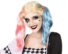 Cargar imagen en el visor de la galería, Peluca Arlequin Rubia Con Coletas Para Halloween Carnaval Accesorio de Disfraz
