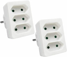 Cargar imagen en el visor de la galería, Pack 2 Adaptadores de regleta,enchufe 2,3,4 Tomas plano 2300W, 10A/250V
