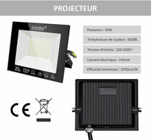 Cargar imagen en el visor de la galería, 2x Proyectores Focos LED para exteriores, 30 W, IP65, 2550 lm 6500 K blanco frío
