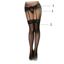 Cargar imagen en el visor de la galería, Conjunto Medias Liguero Tanga Picardias sexy Lenceria mujer ropa interior
