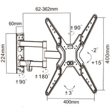 Cargar imagen en el visor de la galería, Soporte de pared para televisor TV LCD LED monitor 17&quot; A 47&quot; Giratorio inclina
