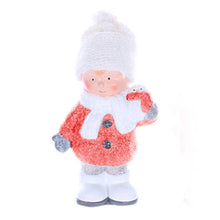 Cargar imagen en el visor de la galería, FIGURA NAVIDAD NIÑO/NIÑA 2 modelos azat CON GORRO Y BUFANDA BLANCA decoracion
