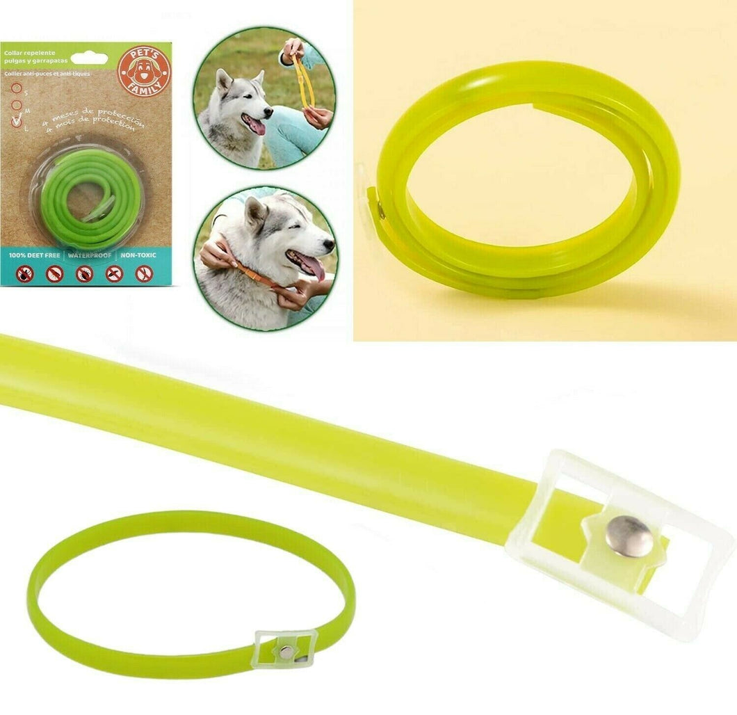 Collar Repelente Pulgas Garrapatas 60 cm Talla L Recortable Antiparásitos Para Perro Gato Animales Mascota, Colla antiparasitario Perros