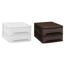 Cargar imagen en el visor de la galería, Cajonera de Plástico Stylo Blanco Linea / Wengué Decoración Bambú Hogar Oficina

