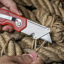 Cargar imagen en el visor de la galería, Cuchillo utilidad plegable mecanismo hoja cambio rápido mango de aleación cuter
