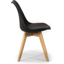 Cargar imagen en el visor de la galería, Silla Pata Madera y Asiento Acolchado, Estilo nórdico 49x56x83 cm
