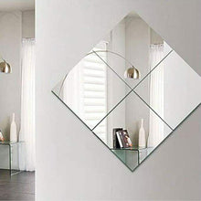Cargar imagen en el visor de la galería, Set de 4 espejos cuadrado redondo adhesivos 30X30 y 20x20 lote decoración hogar
