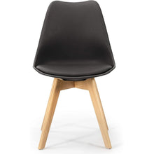 Cargar imagen en el visor de la galería, Silla Pata Madera y Asiento Acolchado, Estilo nórdico 49x56x83 cm
