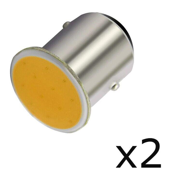 2 Lamparas Bombillas Luz de Led de Señal de Coche 12V 3W BA15S COB Blanco 6400K