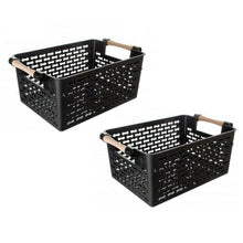 Cargar imagen en el visor de la galería, 2x Cestos plástico con Asas para Almacenamiento, organizacion para baño, cocina
