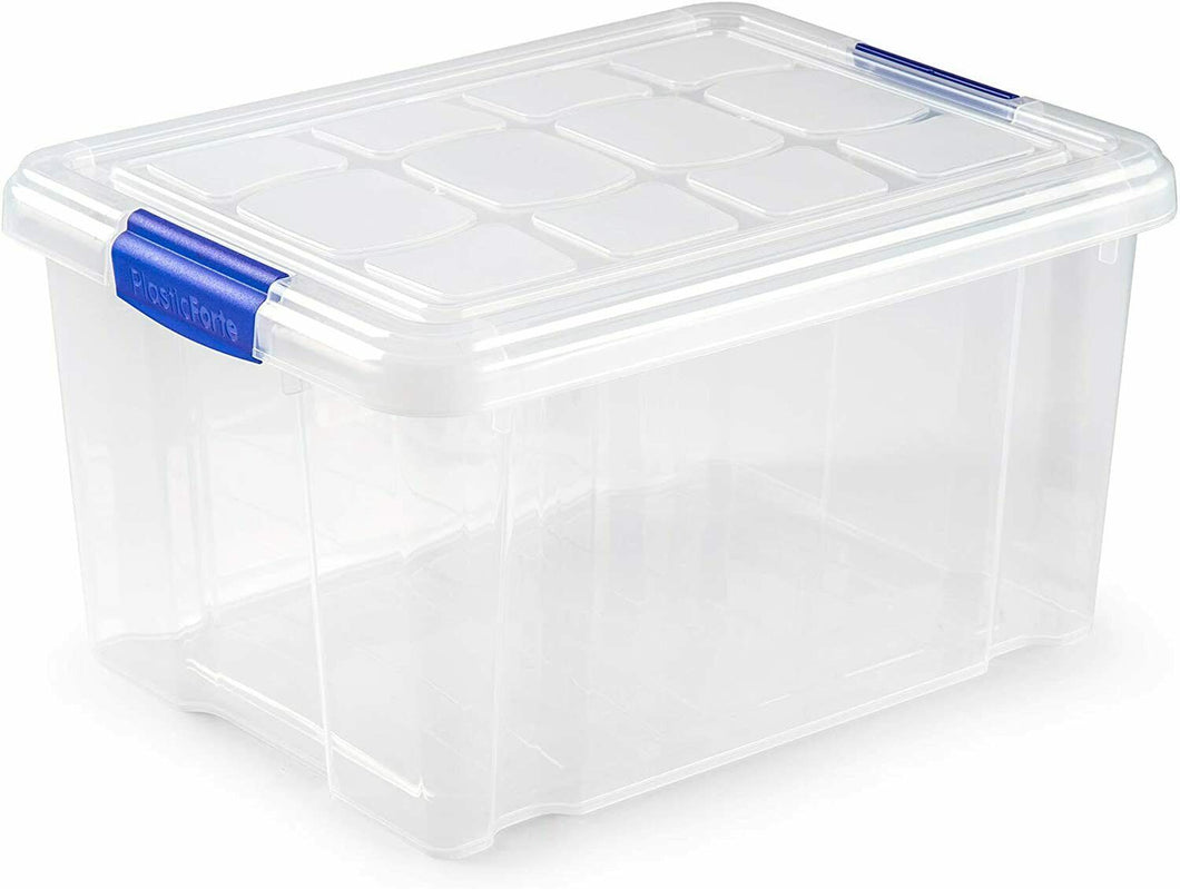 Caja de almacenamiento, TRANSPARENTE, 25 Litros, sin ruedas