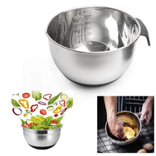 Cargar imagen en el visor de la galería, Bowl Mezclador De Acero Inoxidable Cocina Con Medidor ensaladera 17 cm cooker
