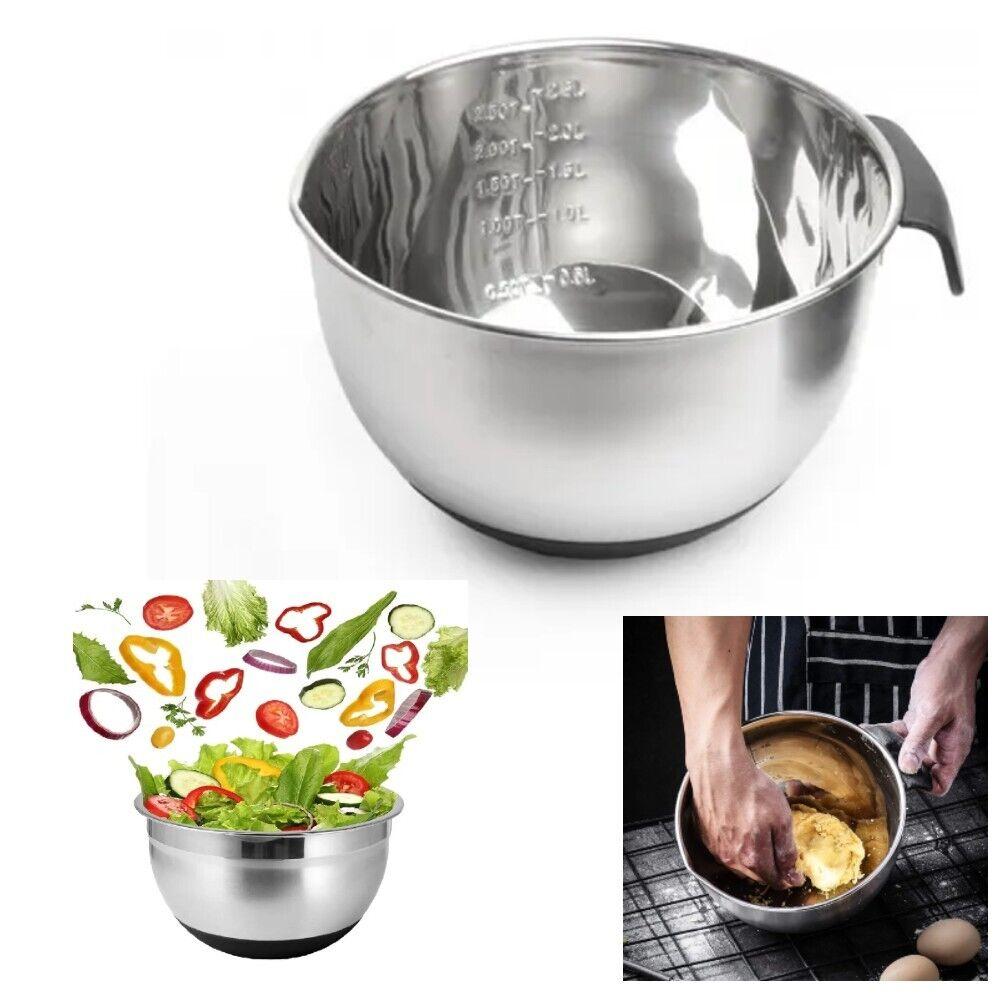 Bowl Mezclador De Acero Inoxidable Cocina Con Medidor ensaladera 17 cm cooker