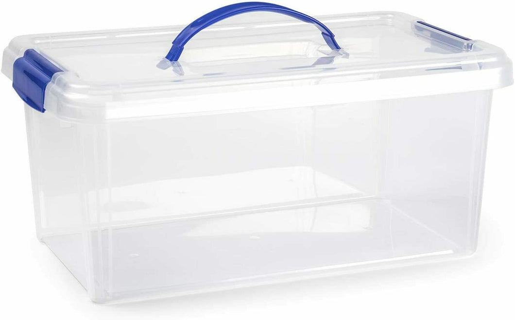 Caja de almacenamiento, TRANSPARENTE, 10 litros, con asa