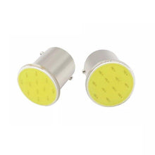 Cargar imagen en el visor de la galería, 4 Lamparas Bombillas Luz de Led de Freno de Coche 12V 3W BAY15D COB Blanco 6400K

