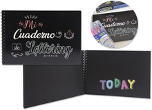 Cargar imagen en el visor de la galería, Cuaderno de Lettering A4 y A532/50 Hojas Negras Bismark 180 grs
