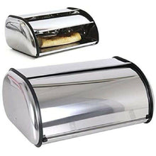 Cargar imagen en el visor de la galería, Panera de metal con tapa abatible contenedor para pan metálico 43.5x27.5x18 cm
