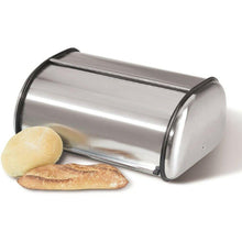 Cargar imagen en el visor de la galería, Panera de metal con tapa abatible contenedor para pan metálico 43.5x27.5x18 cm
