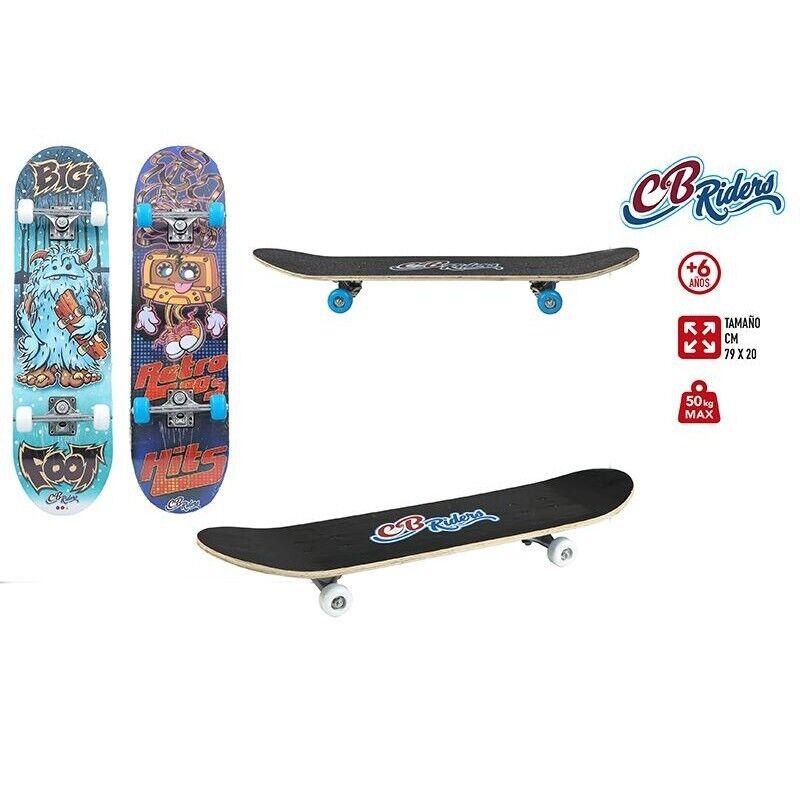 Skateboard Monopatín Madera Eje Aluminio, 79x20.5x11 cm