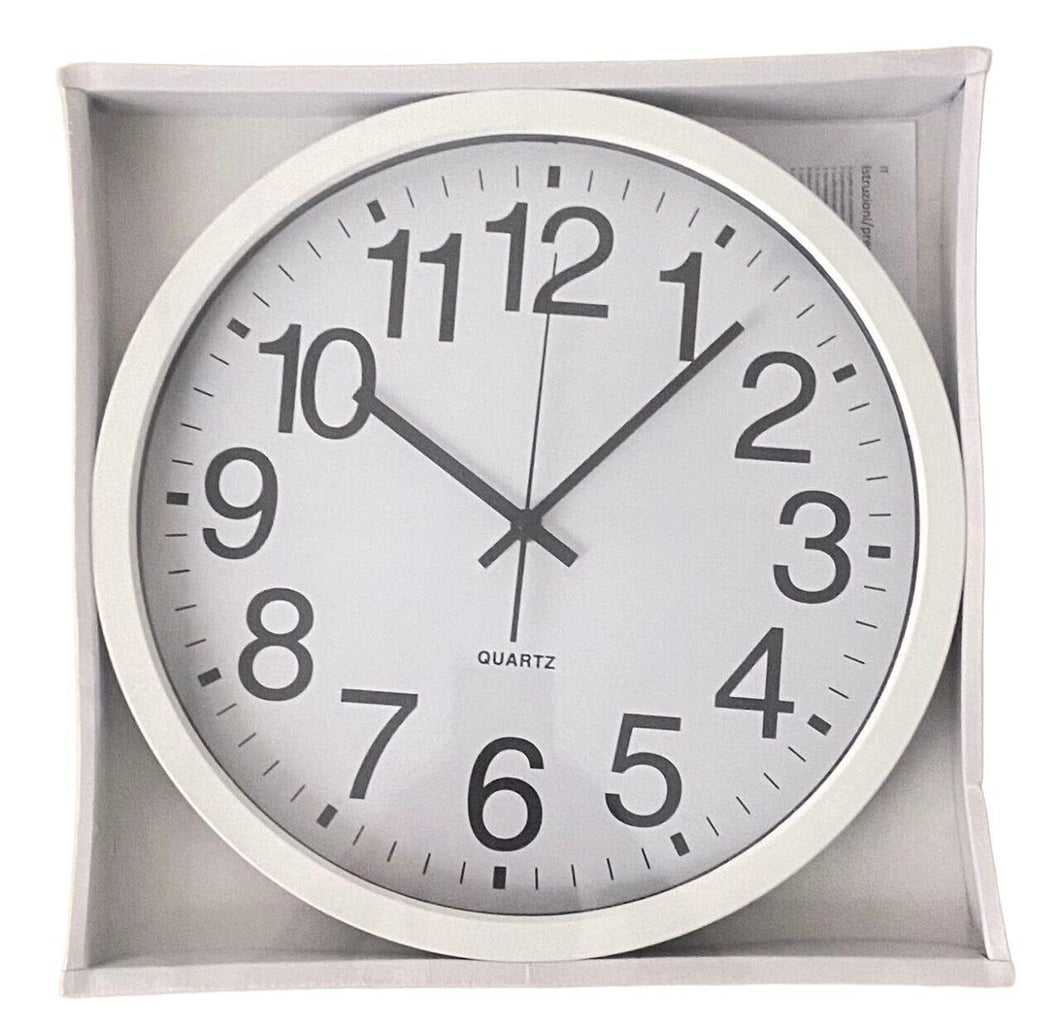 Reloj de Pared ALEXIS 35 cm Color Blanco, Plata, Negro 35 cm