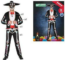Cargar imagen en el visor de la galería, Disfraz esqueleto mejicano hombre adulto mariachi Halloween, carnaval y otras ocasiones
