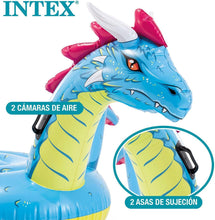 Cargar imagen en el visor de la galería, Intex - Ride on colchoneta hinchable dragon 201x191 cm 3 años, (57563NP)
