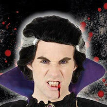 Cargar imagen en el visor de la galería, Peluca Monstruo Mechas Blancas negro Halloween Carnaval Accesorio
