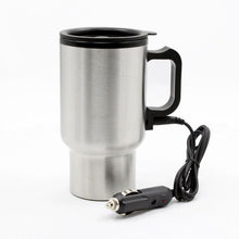 Cargar imagen en el visor de la galería, Travel Mug Taza Termo Electrica Acero Inoxidable 400 ml 12V con Cargador de Mechero de Coche Termo Electrónico de Viaje
