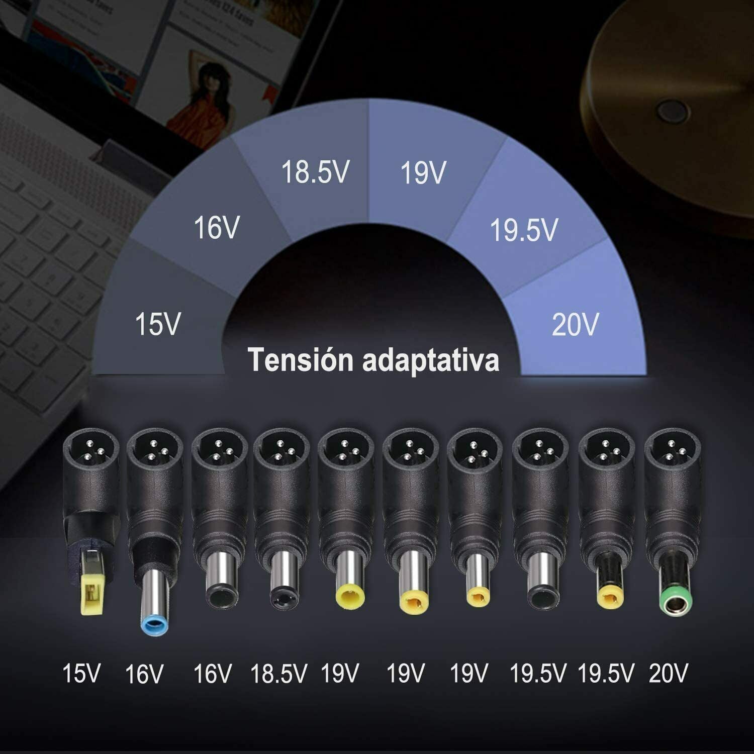  Cargador universal para laptop de 90 W, adaptador delgado de CA  con puerto USB para móvil/tableta, calidad premium, 5-24 V, compatible con  Dell Lenovo, Toshiba, Acer, Asus Gateway, IBM y la