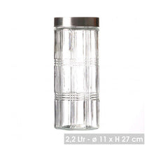 Cargar imagen en el visor de la galería, TARRO HERMÉTICO CRISTAL REDONDO TAPA ACERO INOXIDABLE PARA COCINA

