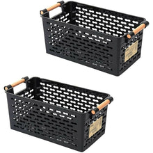 Cargar imagen en el visor de la galería, 2x Cestos plástico con Asas para Almacenamiento, organizacion para baño, cocina
