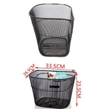 Cargar imagen en el visor de la galería, Cesto Cesta de Bicicleta Delantera Negro de Hierro para fijar a bicicleta bici
