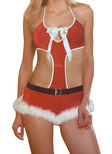 Cargar imagen en el visor de la galería, PICARDIAS CONJUNTO LENCERIA SEXY NAVIDAD ROPA INTERIOR ROJO BODY TALLA UNICA
