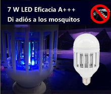 Cargar imagen en el visor de la galería, Bombilla LED 7W E27 Matamosquitos Eléctrico 2 EN 1, ANTIMOSQUITOS
