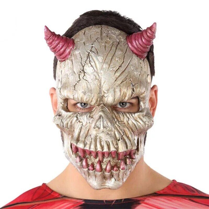 Máscara Halloween Demonio Blanca adultos ni;os hombres mujeres carnaval