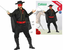 Cargar imagen en el visor de la galería, Disfraz Enmascarado Hombre Adulto para Carnaval Halloween Negro
