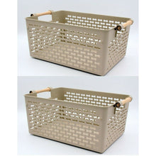 Cargar imagen en el visor de la galería, 2x Cestos plástico con Asas para Almacenamiento, organizacion para baño, cocina
