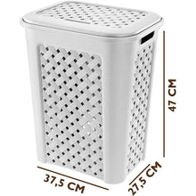 Cargar imagen en el visor de la galería, Pongatodo Cesto Plastico Con Tapa Para Ropa Arianna 30 litros 37.5x27.5x47 cm
