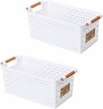 Cargar imagen en el visor de la galería, 2x Cestos plástico con Asas para Almacenamiento, organizacion para baño, cocina
