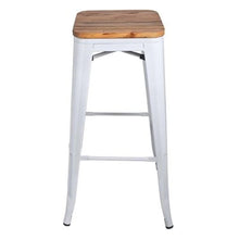 Cargar imagen en el visor de la galería, Taburete Silla Banco de Bar Metal Blanco 42.5 x 42.5 x 77 cm Para Bar cafetería Casa Comedor Salón
