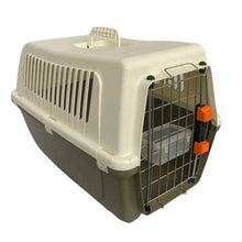 Cargar imagen en el visor de la galería, Transportin Plástico Con un Bebedero  para mascota perro gato 53 X 34 X 37 CM Portarejilla Metálica Para Viaje
