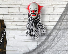 Cargar imagen en el visor de la galería, Colgante Payaso con Luz Sonido y Movimiento (60 cm) Decoración Halloween
