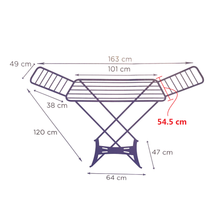 Cargar imagen en el visor de la galería, Maxia Market - Tendedero de Ropa Plegable Resina Plástico Blanco 20 m, Soporte para Tender Ropa, Interior o Exterior
